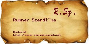 Rubner Szeréna névjegykártya